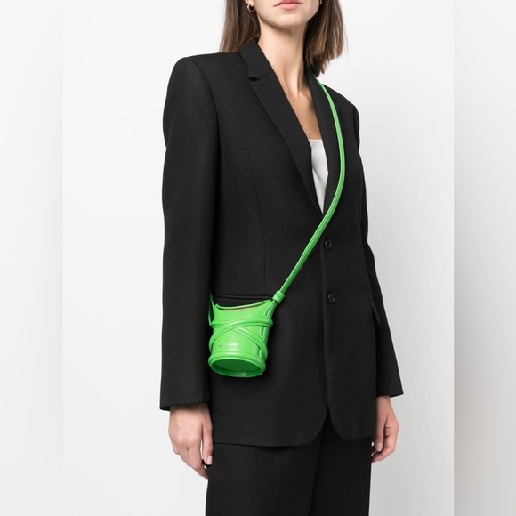 ALEXANDER MCQUEEN Green Micro 'The Curve' Bag - Picture 1 of 8